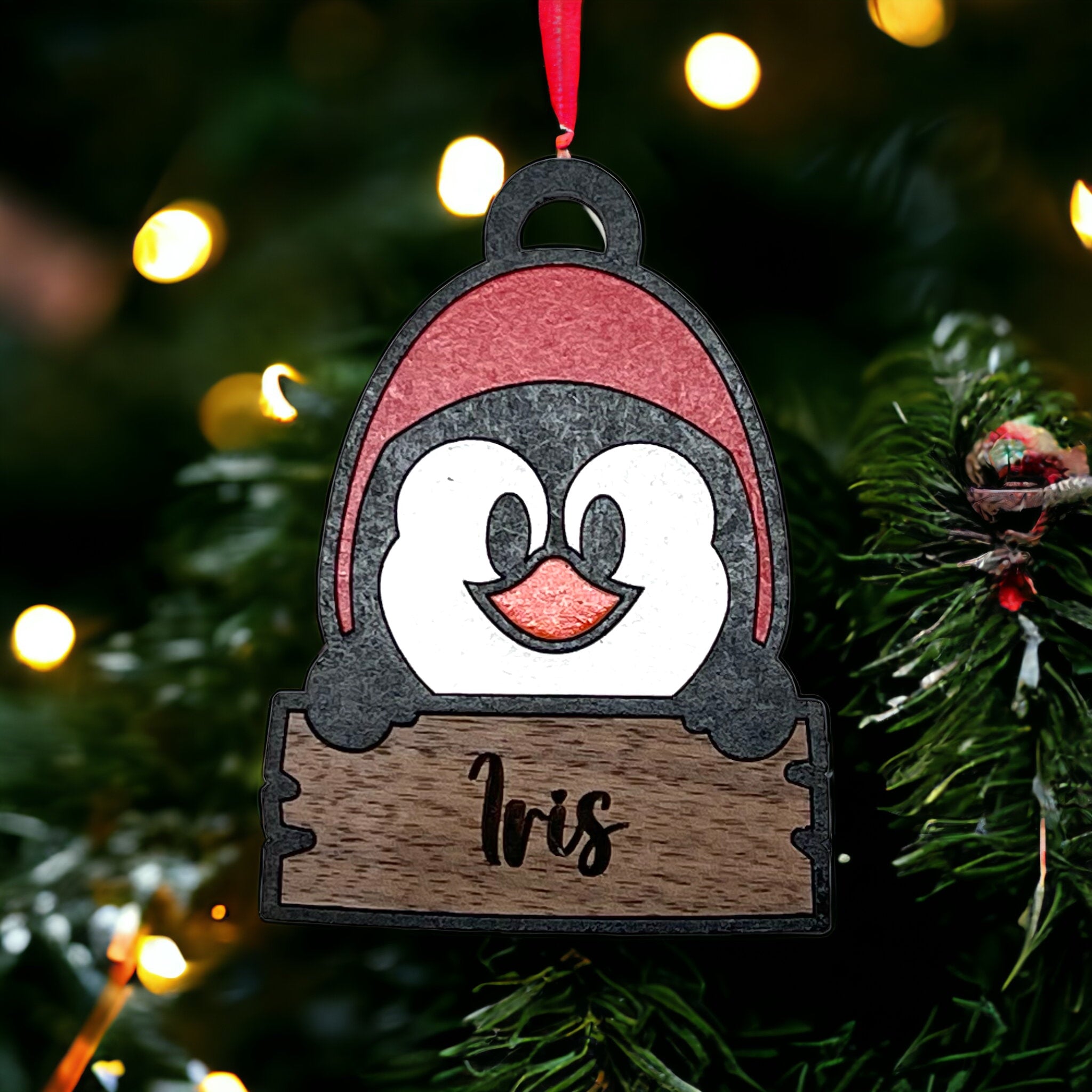 Woodcut Painted Penguin Oak Creek Designs woodcut-painted-penguin-oak-creek-designs