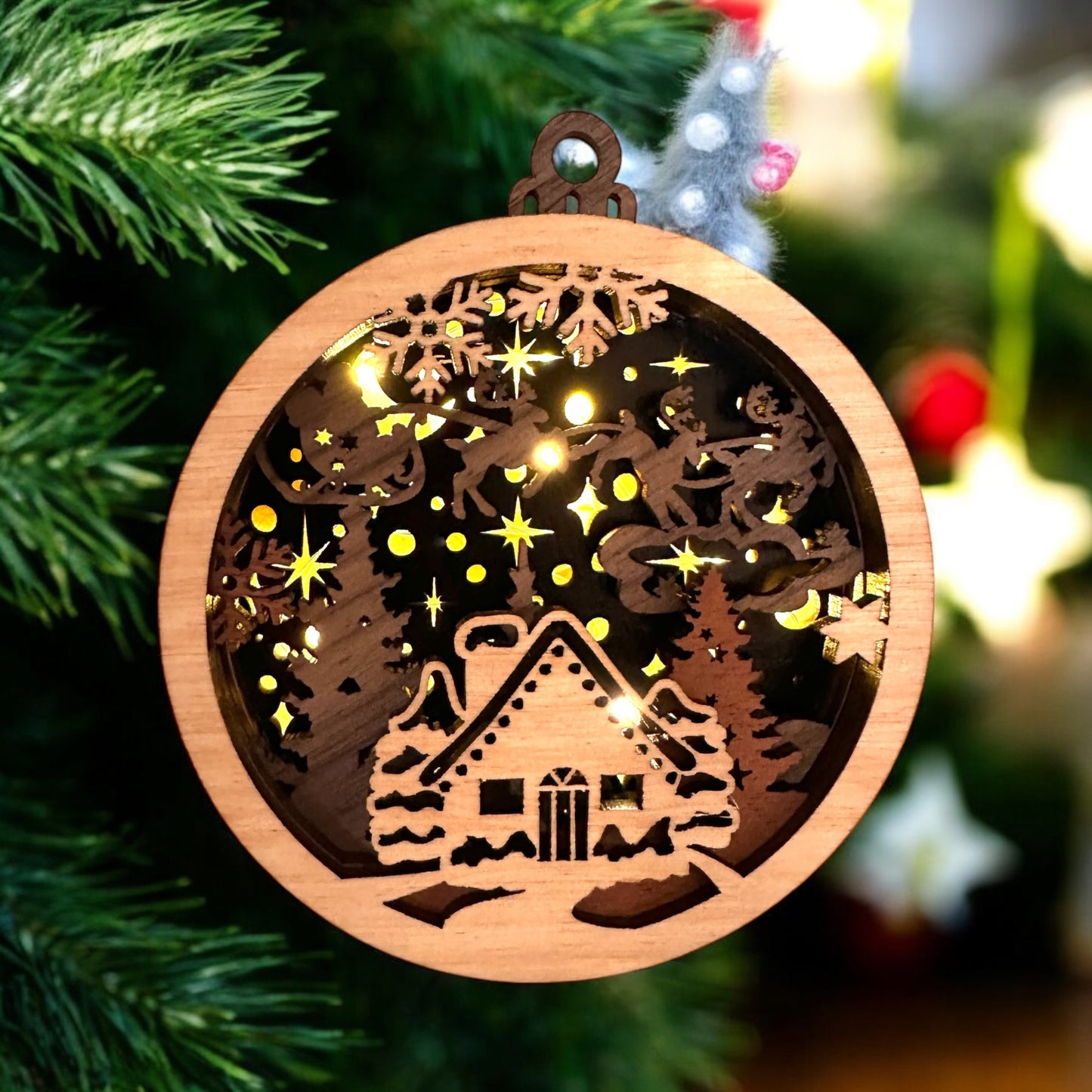 Light Up Cabin Ornament