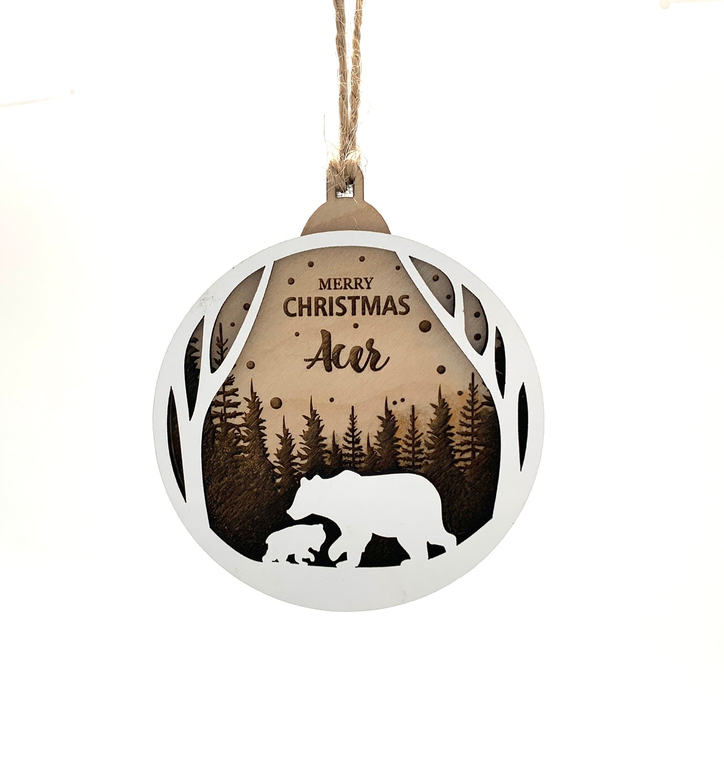 Custom Mama Bear with Cub Ornament
